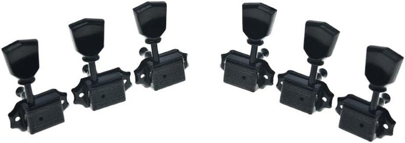 WILKINSON Black with Black Button 3x3 Deluxe Vintage Tuners Guitar Tuning Keys Machine Heads with Plastic Keystone Buttons for Les Paul/SG/ES, (K1949) - Image 2